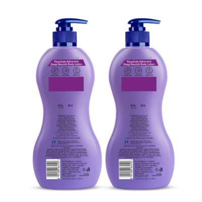 Parachute Advansed Deep Nourish Body Lotion for Women & Men, Dry Skin, 400ml | Pure Coconut Milk, 100% Natural, 72h Moisturisation (Pack of 2) - Image 2