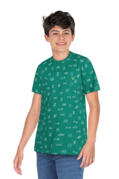 Allen Solly Boy's Printed Regular Fit T-Shirt - Image 3