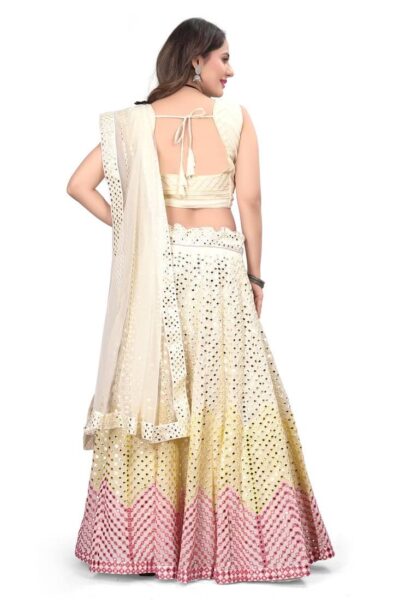 Golakiya saree's Off White Bridal Lehenga choli with Dupatta set for Wedding, Evening, Garba, Haldi - Image 2