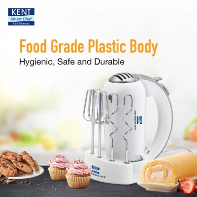 KENT 16051 Hand Blender 300 W | 5 Variable Speed Control | Multiple Beaters & Dough Hooks | Turbo Function, Plastic, 300 Watts - Image 5