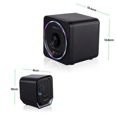 ZEBRONICS Pluto 2-2.1 Channel Desktop Speaker with 15 watts Output, Bluetooth 5.0, USB, mSD, FM, 3.5mm Jack Line Input, Inbuilt Volume Control, USB Powered, RGB Lights - Image 7