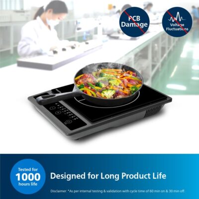 Philips HD4934/00 1300W Induction Cooktop with Triple MOV for 4kW surge protection with soft touch control | 7 Preset Menus | 3 Years warranty on Coil - Image 4
