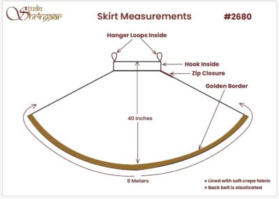 Studio Shringaar Women's Poly Silk Skirt/Lehenga With 8 Meters Maxi Flare (Double Ghera) - Image 5