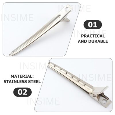 INSIME Alligator Section clips for hair styling | Salon Hair clips for hair styling hair section clips for women | Steel crocodile clips, duckbill clips or alligator clips for hair styling for women - Image 6