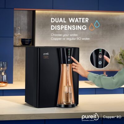 HUL Pureit RO+UV+MF+Copper+Mineral | INR 4000 Off on Exchange | 7 Stage Purification | 8L Capacity | Suitable for Borewell, Tanker & Municipal Water | Table Top | Wall Mountable | Black & Copper - Image 3