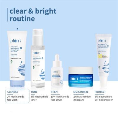 Plum Simply Bright 2% Niacinamide Face Wash with Rice Water | Brightens, Softens & Smoothens Skin | for Oily, Acne Prone, Dry, Normal, Sensitive Skin | Gentle & Non-Drying | for Men & Women | 100ml - Image 8