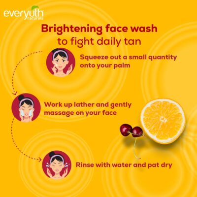 Everyuth Naturals Brightening Lemon&Cherry Face Wash|Deep Cleansing,Oil Control&Tan Reduction|Simple Face Wash|Removes Dirt&Oil|100% Soapfree|For All Skin Types|Paraben Free - 150 G (Pack Of 2) - Image 4