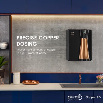 HUL Pureit RO+UV+MF+Copper+Mineral | INR 4000 Off on Exchange | 7 Stage Purification | 8L Capacity | Suitable for Borewell, Tanker & Municipal Water | Table Top | Wall Mountable | Black & Copper - Image 2