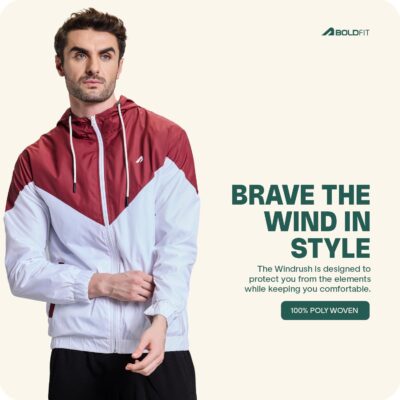 BoldFit Windcheater For Men Lightweight Jacket For Men Winter Wear Polyester Wind Cheaters For Men Track Jackets For Men Regular Fit Mens Jacket Multipurpose Stylish Men Jacket - Maroon White L - Image 7