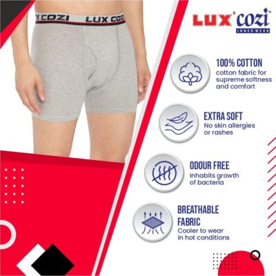 Lux Cozi 100% Cotton Long Underwear for Men (Pack of 5) Color May Vary - Image 2
