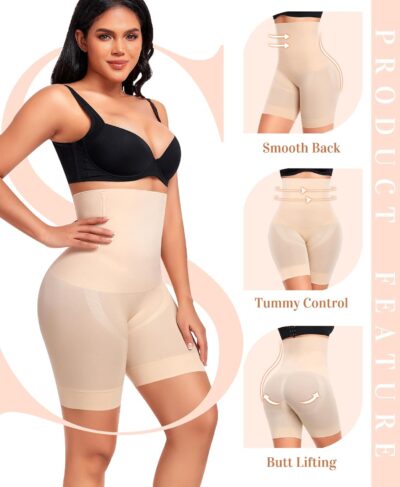 HSR Shapewear Shorts Tummy Control Shapewear Invisible Shaping Shorts High Waisted Body Shaper Shorts Under Dress (Fits Waist : 30 to 39 Inch) - Image 2