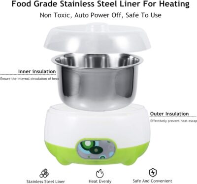 Yogurt Maker Machine, Stainless Steel Inner Container Electric Yogurt Maker, Yogurt Maker for Home Kitchen Plastic and Stainless Steel 1 Liter Atomatic Yogurt Maker Lid Kitchen Appliance - Image 7