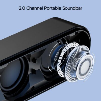boAt Aavante Bar 490 10W Signature Sound, Dual Full-Range Drivers,7 HRS Battery, Built-in Mic,2.0 CH, TWS Feature,Multi Connect, Bluetooth Sound Bar, Soundbar Speaker (Classic Black) - Image 4