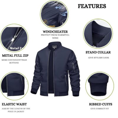 MIA FASHION Men's Sunscreen Jacket with UV Protection UPF 50+ Jacket, Full Sleeve, Regular Fit | Stylish Stand Collar & Zipper Closure jacket - Image 4