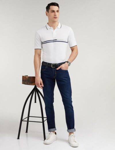 Peter England Men's Everyday Solid Regular Fit Polo | Cotton Rich | Premium Pique Weave - Image 3