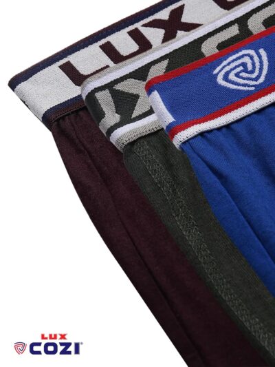 Lux Cozi Mens 100% Cotton Solid Mini Trunk | Mini Trunk Underwear for Men | Color and Print May Vary |Mini Trunk for Men Pack of 3 - Image 8