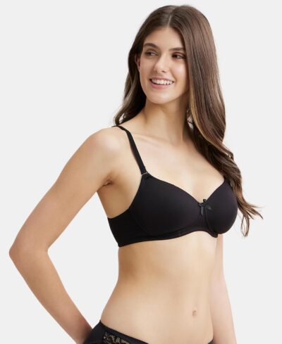 Jockey FE23 Women's Wirefree Padded Super Combed Cotton Elastane Stretch Medium Coverage Multiway Styling T-Shirt Bra with Detachable Straps - Image 5