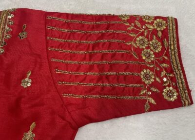 Vihu Fashion Women's Readymade Bridal Embroidery Blouse Multi Coding maggam Work moti Work Indian Ethnic Designer Stitched Readymade Saree Half Sleeve Blouse for Women for Saree Lehenga Choli - Image 3