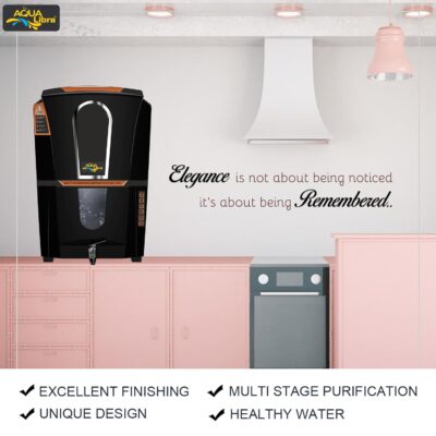 AQUA LIBRA WITH DEVICE Ro+Uv+U Black Color Water Purifier With Zinc Plus Copper Alkaline10 Litre Storage Capacity For Home And Office (Made In India) - Image 2