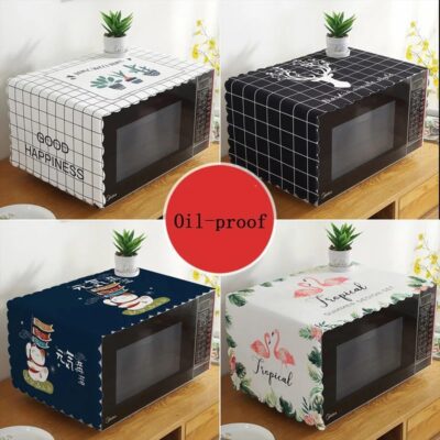 DOCAT Dust-Proof Microwave Oven Cover for Kitchen Decor Durable Modern Design Kitchen Accessories - 100 * 35cm (Beige Deer) - Image 3