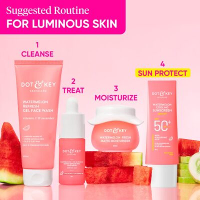 Dot & Key Watermelon Cooling Sunscreen SPF 50+ PA++++ | With Hyaluronic Acid, Instantly Cools Skin, Broad Spectrum Protection | Controls Excess Oil, Checks Tanning, No White Cast, All Skin Types | 50g - Image 8