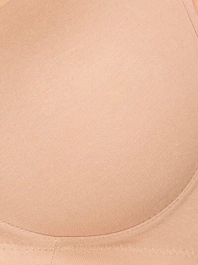 Clovia Women's Cotton Rich Solid Padded Full Cup Wire Free T-Shirt Bra - Skin - Image 5