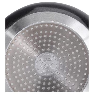 Prestige Omega Deluxe Granite Aluminium 3 Pcs Set- Tawa, Fry Pan & Kadai with 1 Glass Lid|Non-Stick|Spatter-Coated Surface|Induction & Gas Compatible|Black - Image 10