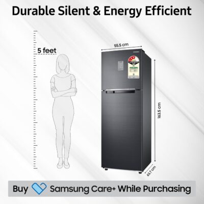 Samsung 256 L, 3 Star, Convertible, Digital Inverter with Display Frost Free Double Door Refrigerator (RT30C3733BX/HL, Luxe Black) - Image 5