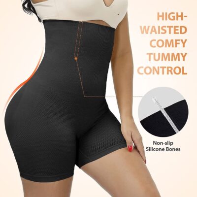 HSR Women's Tummy Tucker High Waist Shapewear with Anti Rolling Strip Panties (Free-Size) (Waist Size Fits : 32 to 38 Inch) - Image 2