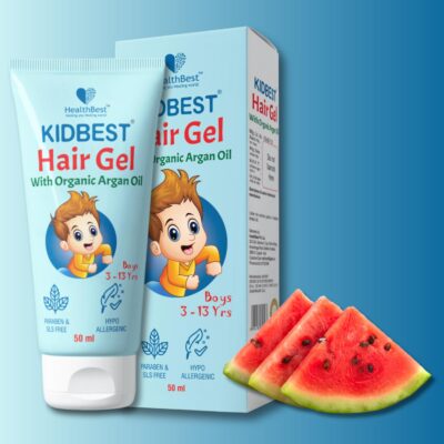 Healthbest Kids Hair Styling Gel - 50 ml - Organic Coconut Aloe Vera, Moringa, Argan & Kertine - Tear & Paraben Free - Enhances Vitamin B5 for Hair Growth & Damage Pack of 1 - Image 6