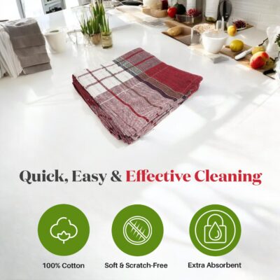 Fablas Kitchen Duster - Pack of 12 (22x22 Inch) | Ultra-Absorbent & Lint-Free | Perfect for Cleaning Surfaces, Counters, and Appliances | Soft, Durable, and Reusable Cloth | Ideal for Dry and Wet Use - Image 4