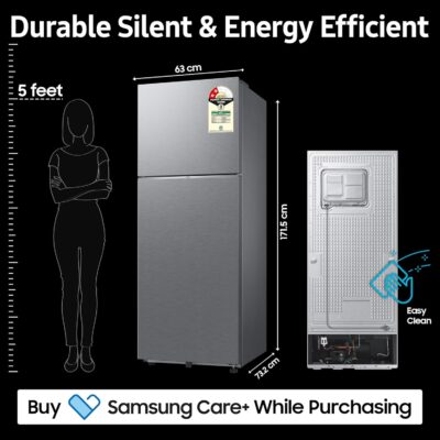 Samsung 330 L, 2 Star, Convertible 5-in-1, Digital Inverter, Frost Free Double Door, WiFi Enabled Bespoke AI Refrigerator (RT34DG5A2BSLHL, Real Steel, Silver) - Image 5