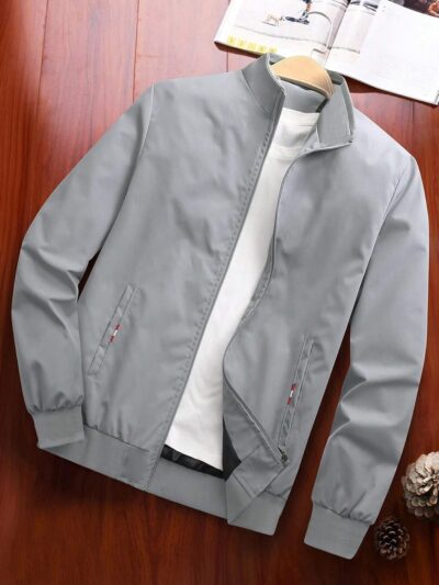 TAGAS Men's Regular Jacket Fit For Casual Wear || Low-Cut Standing Collar || Full Sleeve | Latest Stylish Jacket For Men ||Regular Fit Zip-Up Casual jacket|| bomber jacket for men(MJ-9015) - Image 2