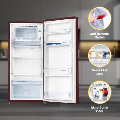 Whirlpool 184 L 2 Star Direct-Cool Single Door Refrigerator (205 WDE CLS 2S SHERRY WINE-Z, Red) - Image 4