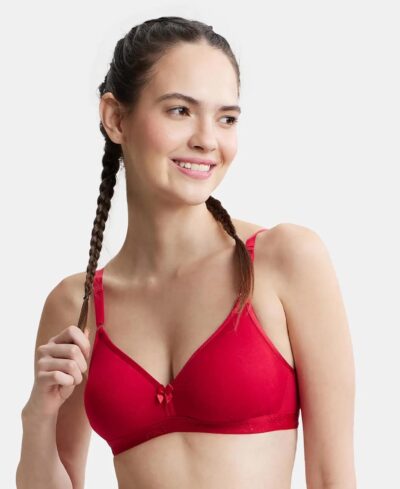 Jockey 1581 Women's Wirefree Non Padded Super Combed Cotton Elastane Stretch Medium Coverage Beginners Bra with Ultrasoft and Durable Underband - Image 2