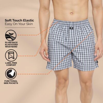 Van Heusen Men's Cotton Classic Regular Fit Checkered Boxers (Color & Print May Vary) - Image 5