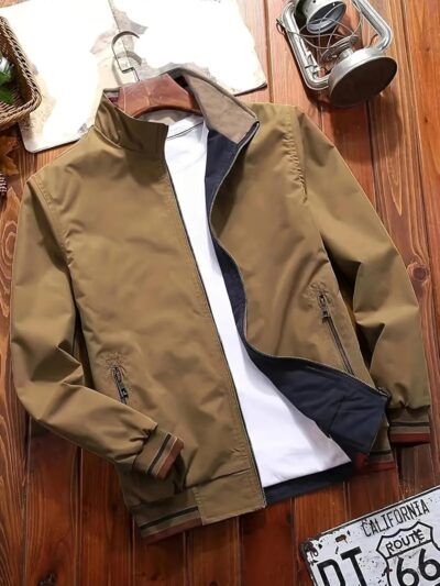 Lymio Men Polyester Jackets || Bomber Jacket For Men || Lightweight Outwear Sportswear Bomber Standard Length Jacket (J4-6) - Image 2