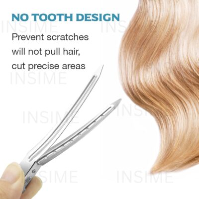 INSIME Alligator Section clips for hair styling | Salon Hair clips for hair styling hair section clips for women | Steel crocodile clips, duckbill clips or alligator clips for hair styling for women - Image 4