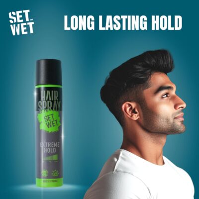 Set Wet Hair Spray 200ml| For Men & Women| Extreme, Long-lasting Hold| With Soy, Rice & Oat Protein| UV Protect| SLS & Paraben Free| Quick Styling| Non-Sticky| Natural Shine - Image 2