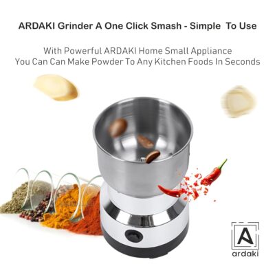 ARDAKI Mini Mixer Grinder Machine for Kitchen Mixer Grinder Multi Functional Coffee Herbs Spices Nuts Grain Seasonings Spices Mill Powder Machine Stainless Steel Mixie Small Kitchen Appliance - Image 5