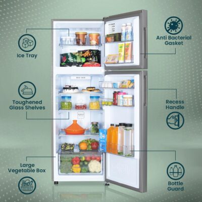 Haier 240 L, 2 Star, Frost Free Double Door Refrigerator (HEF-252EGS-P, Moon Silver) - Image 5