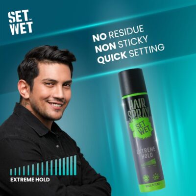 Set Wet Hair Spray 200ml| For Men & Women| Extreme, Long-lasting Hold| With Soy, Rice & Oat Protein| UV Protect| SLS & Paraben Free| Quick Styling| Non-Sticky| Natural Shine - Image 4