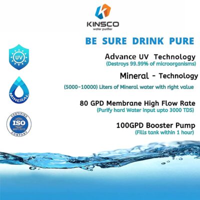 Kinsco Aqua Punch 15 Litre Copper + RO + UV + UF + TDS Adjuster Pure Copper Water Purifier Dispenser Machine, Black (With Free Pre Filter) - Image 4