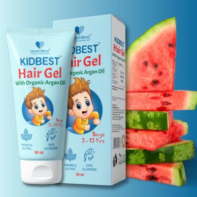 Healthbest Kids Hair Styling Gel - 50 ml - Organic Coconut Aloe Vera, Moringa, Argan & Kertine - Tear & Paraben Free - Enhances Vitamin B5 for Hair Growth & Damage Pack of 1 - Image 5