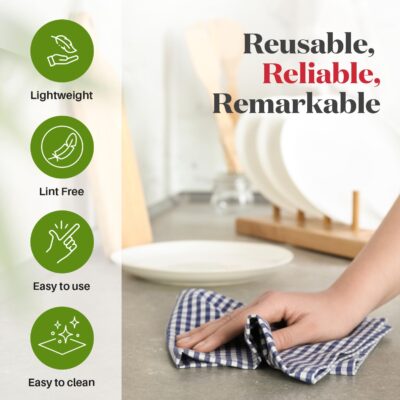 Fablas Kitchen Duster - Pack of 12 (22x22 Inch) | Ultra-Absorbent & Lint-Free | Perfect for Cleaning Surfaces, Counters, and Appliances | Soft, Durable, and Reusable Cloth | Ideal for Dry and Wet Use - Image 5
