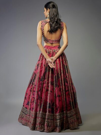 Zeel Clothing Women's Sequins Zari Embroidered Organza Designer Lehenga Choli With Dupatta (7072-Pink-Womens, Free Size, Pink, Semi stitched) - Image 3