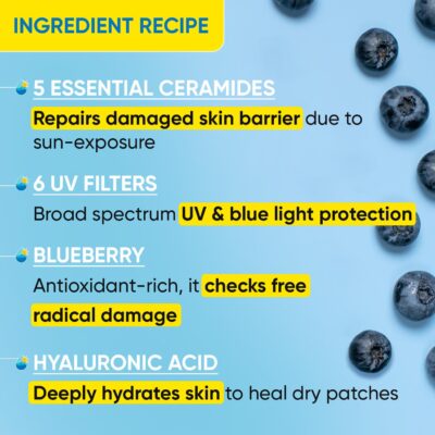 Dot & Key Blueberry Hydrate Barrier Repair Sunscreen Spf 50+,Pa++++|For Dry&Sensitive Skin|Non - Greasy Finish|No White Cast|Uv & Blue Light Protection|Broad Spectrum|For Women&Men|50G, 1 Count - Image 6