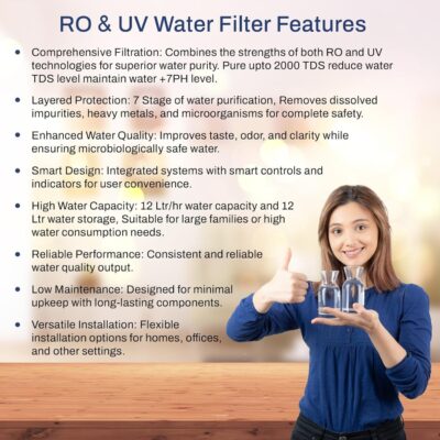 Aqua RO Water Purifier+ RO + UV+ UF + TDS Controler || Alkaline Purifier || 12 Leter Water Purifier for Home & Kitchen, Schools, Hospitals|| No Need ||NW-RO-12 Ltr Purification Stages (White) - Image 7
