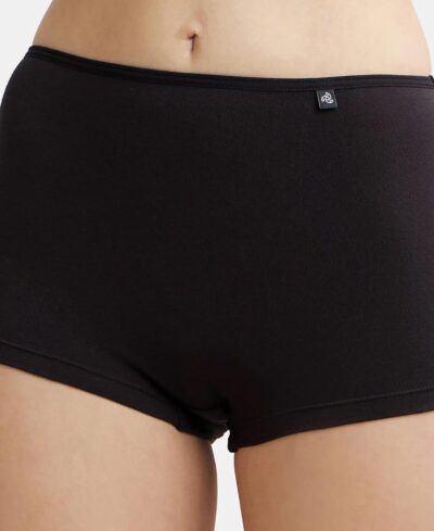 Jockey SS04 Women's High Coverage Super Combed Cotton Elastane Stretch Mid Waist Boy Shorts with Concealed Waistband and StayFresh Treatment - Image 7