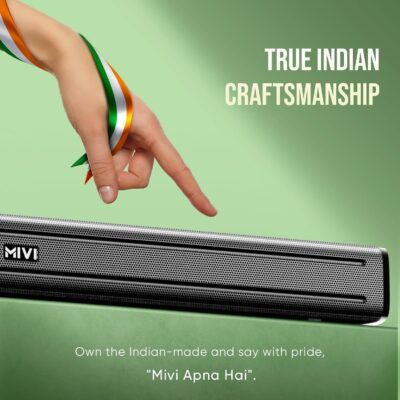 Mivi Fort Q80 Soundbar with 80W Surround Sound, 2.2 Channel soundbar with 2 in-Built subwoofers, Multiple EQ and Input Modes, Remote Accessibility, Bluetooth v5.1, Made in India Sound bar for TV - Image 6